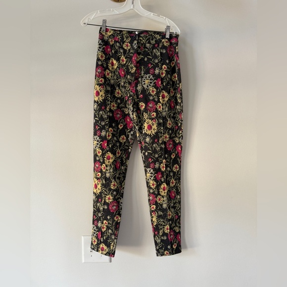 Free People Pants - Free People Floral Knit Ponte Skinny Pants 6